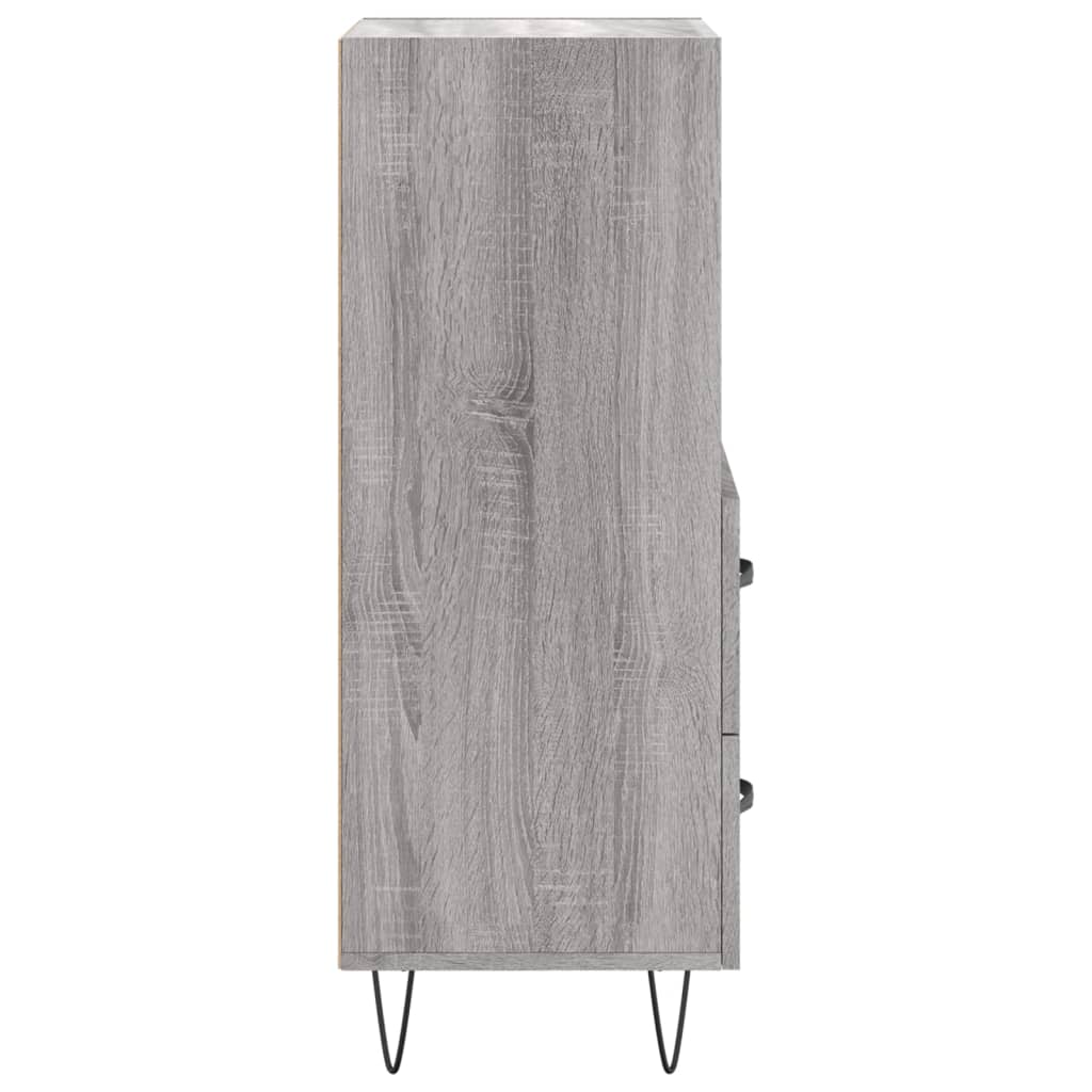 Dressoir 34,5X34X90 Cm Bewerkt Hout Grijs Sonoma Eikenkleurig
