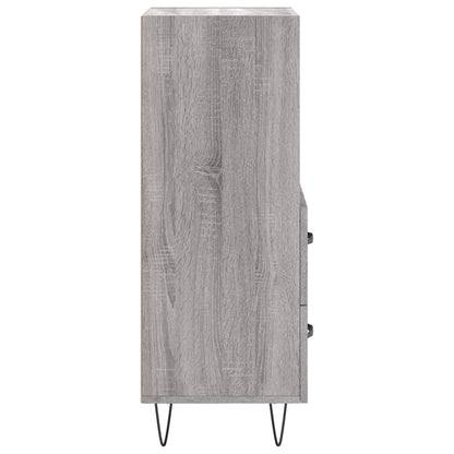 Dressoir 34,5X34X90 Cm Bewerkt Hout Grijs Sonoma Eikenkleurig