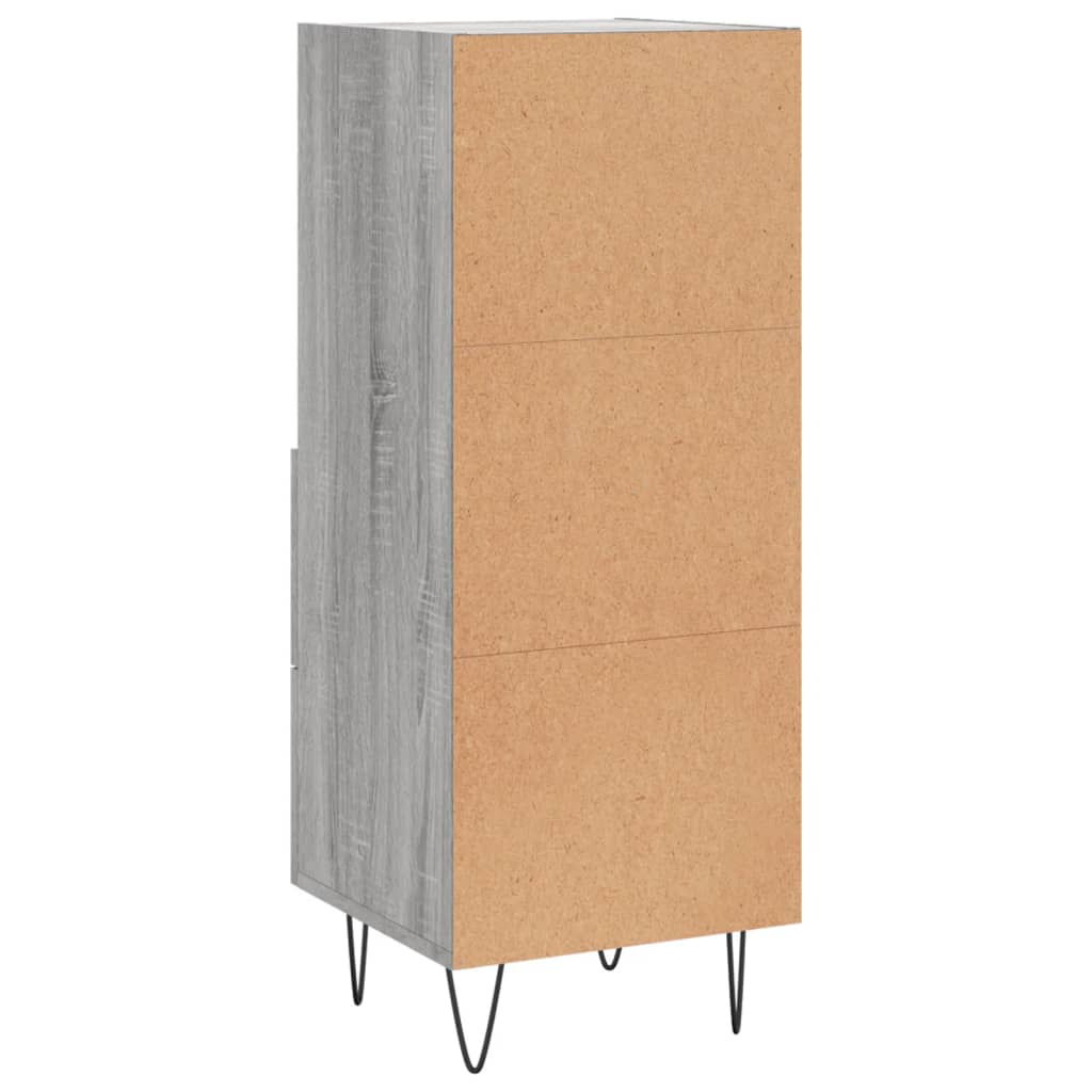 Dressoir 34,5X34X90 Cm Bewerkt Hout Grijs Sonoma Eikenkleurig
