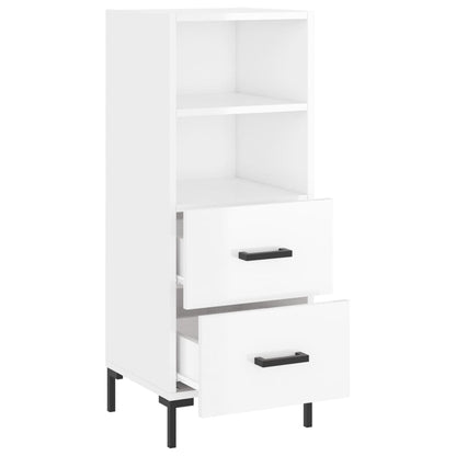 Dressoir 34,5X34X90 Cm Bewerkt Hout Hoogglans Wit