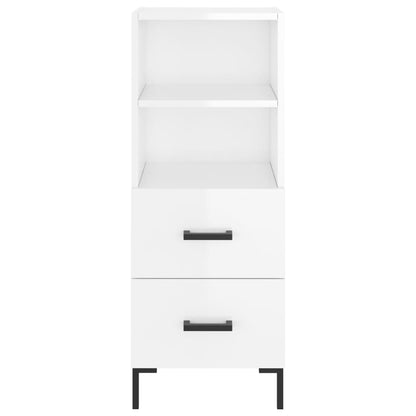 Dressoir 34,5X34X90 Cm Bewerkt Hout Hoogglans Wit