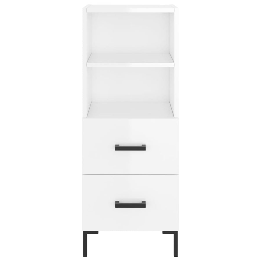 Dressoir 34,5X34X90 Cm Bewerkt Hout Hoogglans Wit