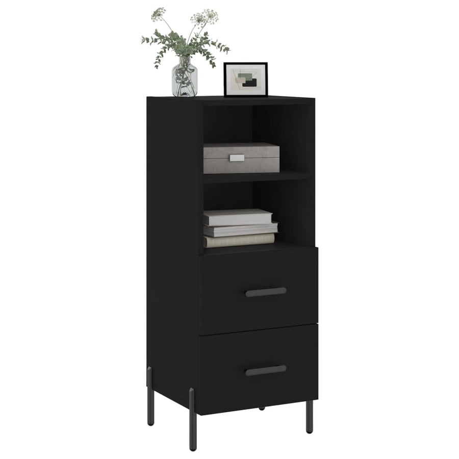 Dressoir 34,5X34X90 Cm Bewerkt Hout Zwart