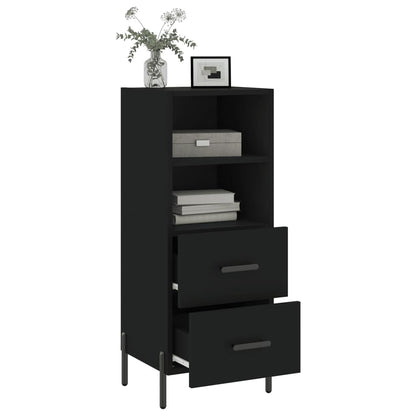 Dressoir 34,5X34X90 Cm Bewerkt Hout Zwart