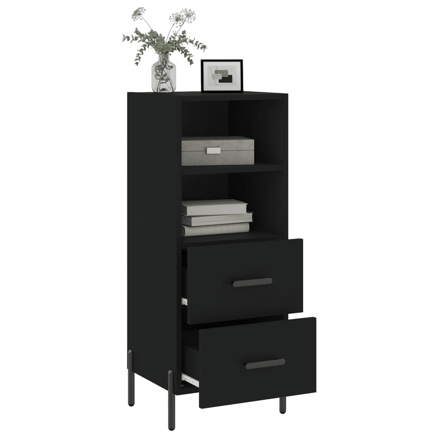 Dressoir 34,5X34X90 Cm Bewerkt Hout Zwart