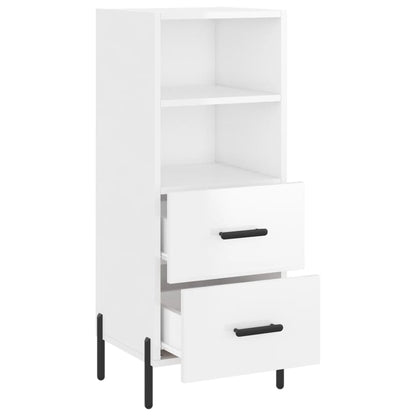 Dressoir 34,5X34X90 Cm Bewerkt Hout Hoogglans Wit