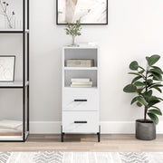 Sideboard 34.5x34x90 cm engineered wood high gloss white