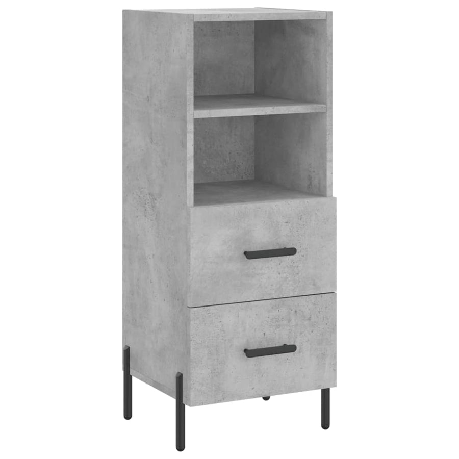 Dressoir 34,5X34X90 Cm Bewerkt Hout Betongrijs