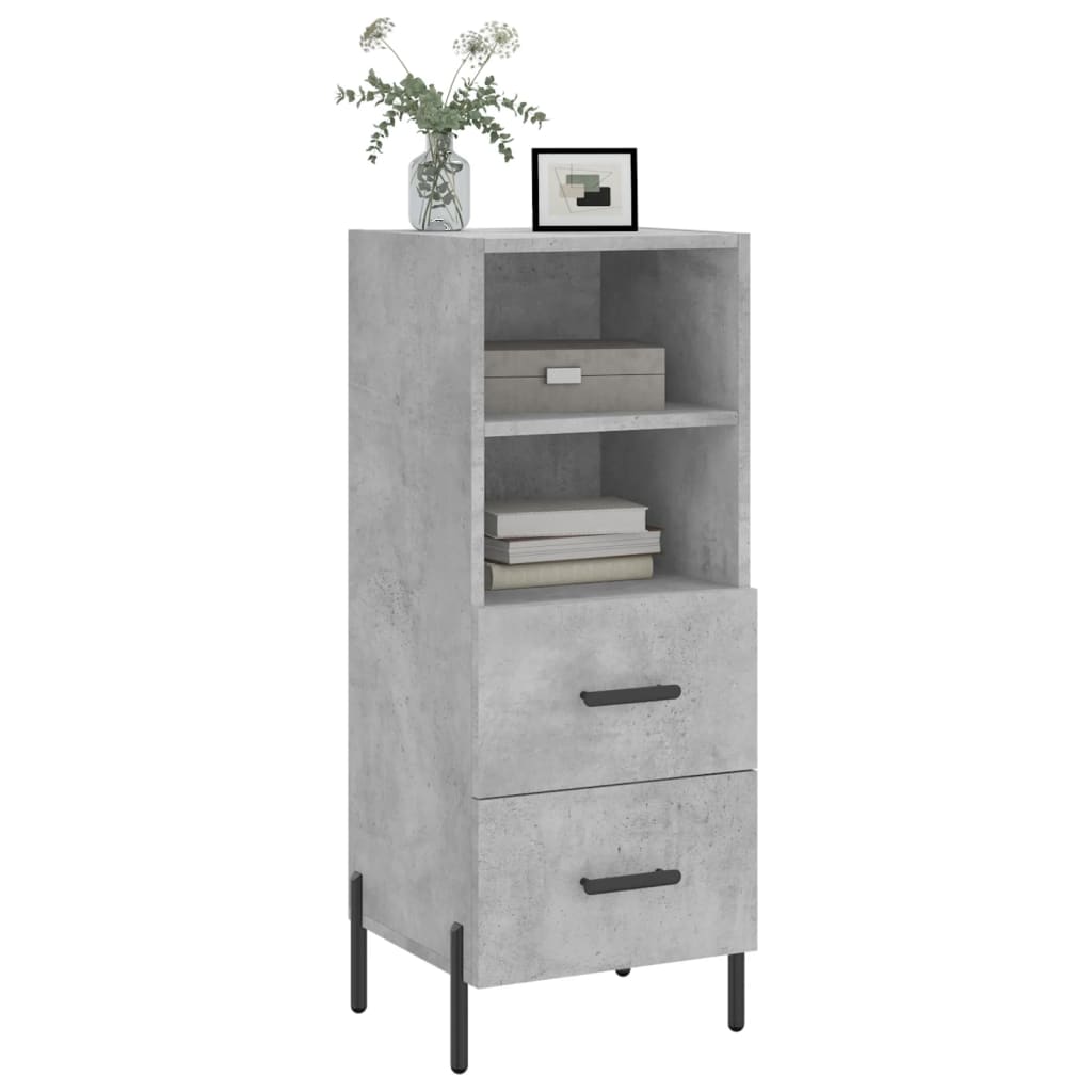 Dressoir 34,5X34X90 Cm Bewerkt Hout Betongrijs