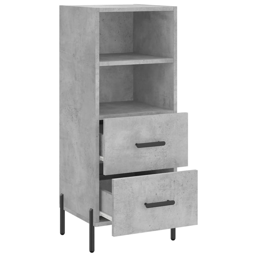 Dressoir 34,5X34X90 Cm Bewerkt Hout Betongrijs