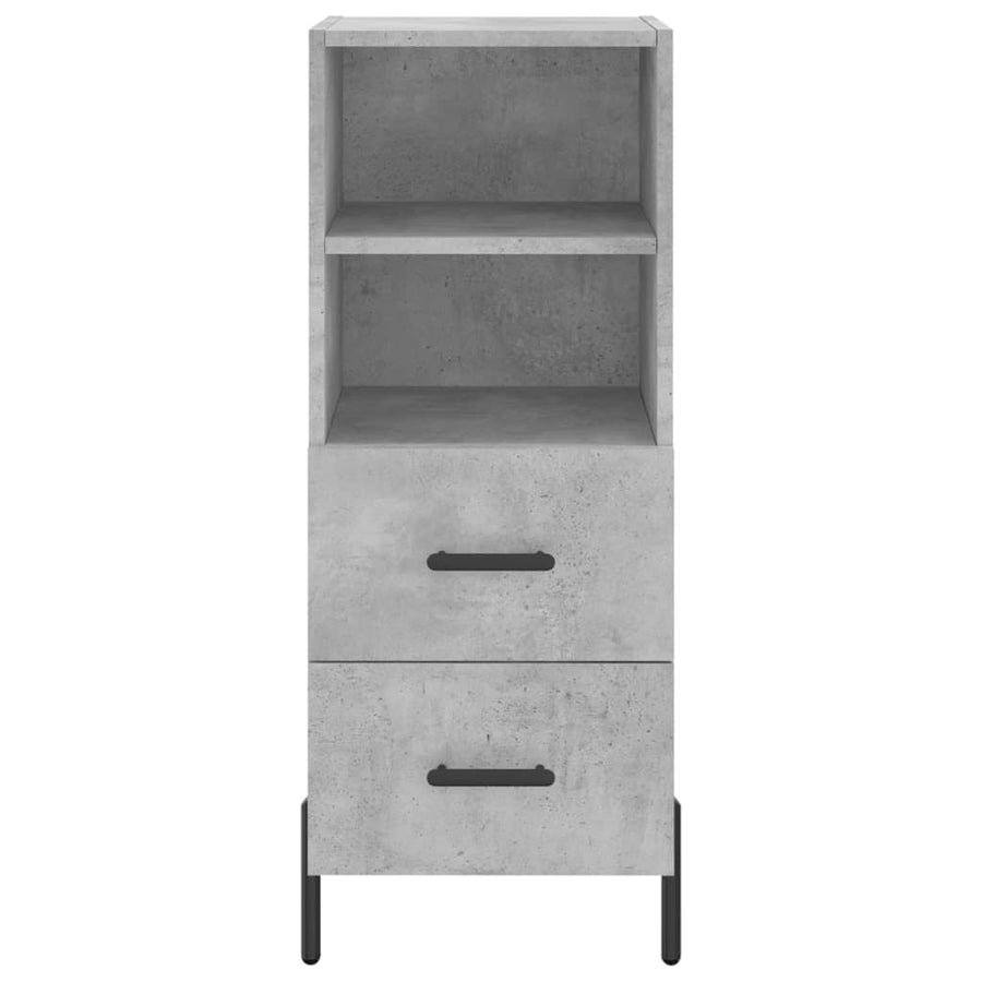 Dressoir 34,5X34X90 Cm Bewerkt Hout Betongrijs