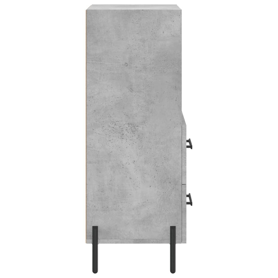 Dressoir 34,5X34X90 Cm Bewerkt Hout Betongrijs