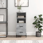 Sideboard 34.5x34x90 cm treated wood concrete grey