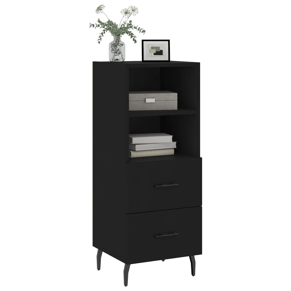 Dressoir 34,5X34X90 Cm Bewerkt Hout Zwart