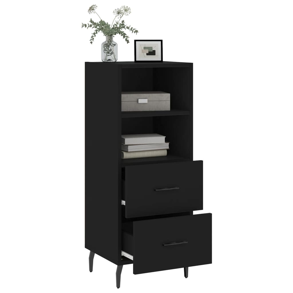 Dressoir 34,5X34X90 Cm Bewerkt Hout Zwart