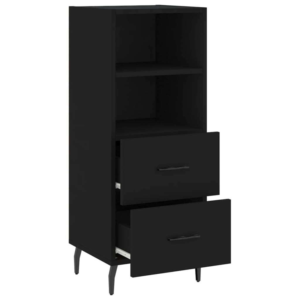 Dressoir 34,5X34X90 Cm Bewerkt Hout Zwart