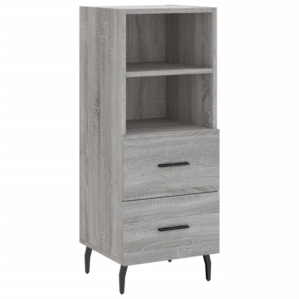 Dressoir 34,5X34X90 Cm Bewerkt Hout Grijs Sonoma Eikenkleurig