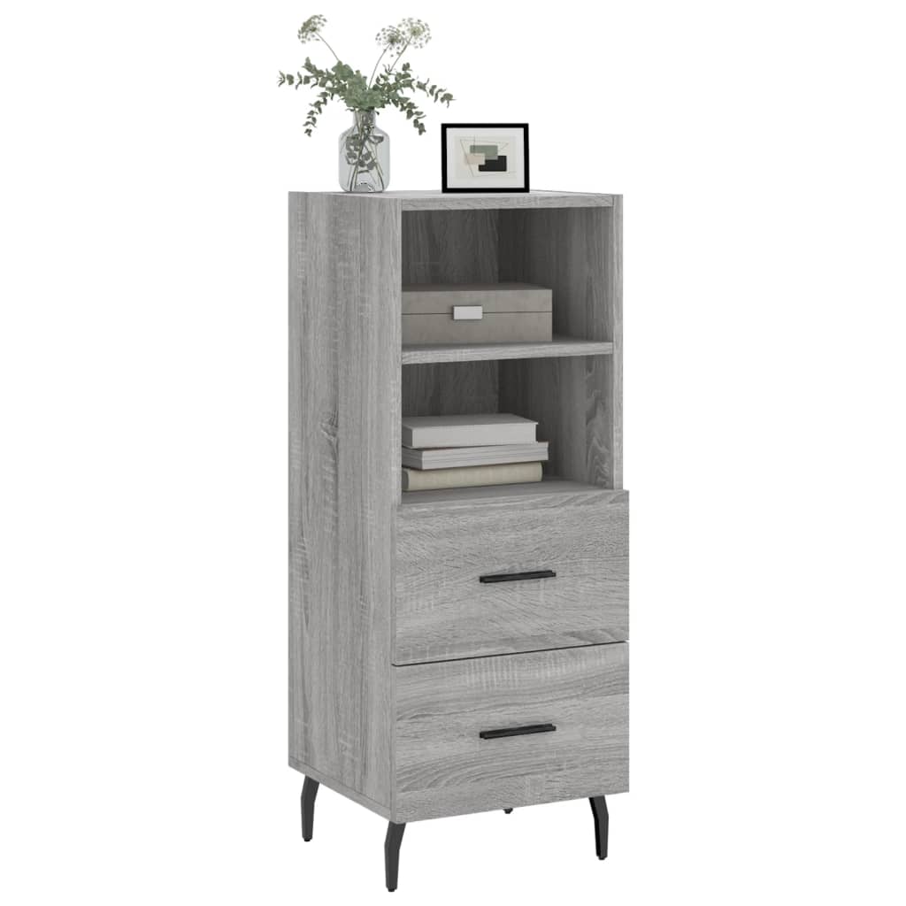 Dressoir 34,5X34X90 Cm Bewerkt Hout Grijs Sonoma Eikenkleurig