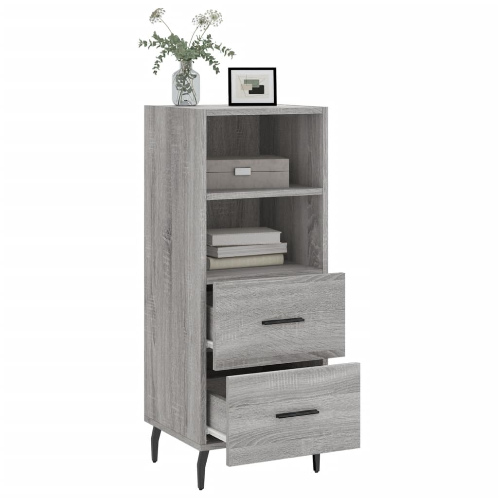 Dressoir 34,5X34X90 Cm Bewerkt Hout Grijs Sonoma Eikenkleurig
