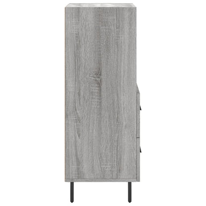 Dressoir 34,5X34X90 Cm Bewerkt Hout Grijs Sonoma Eikenkleurig