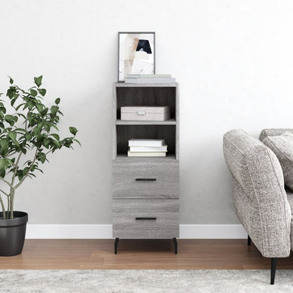 Dressoir 34,5X34X90 Cm Bewerkt Hout Grijs Sonoma Eikenkleurig