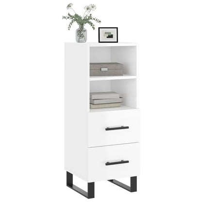 Dressoir 34,5X34X90 Cm Bewerkt Hout Hoogglans Wit