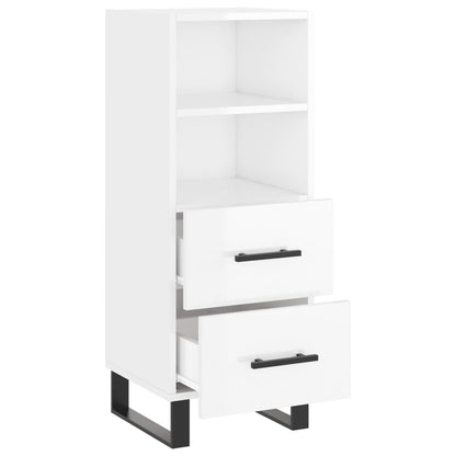 Dressoir 34,5X34X90 Cm Bewerkt Hout Hoogglans Wit