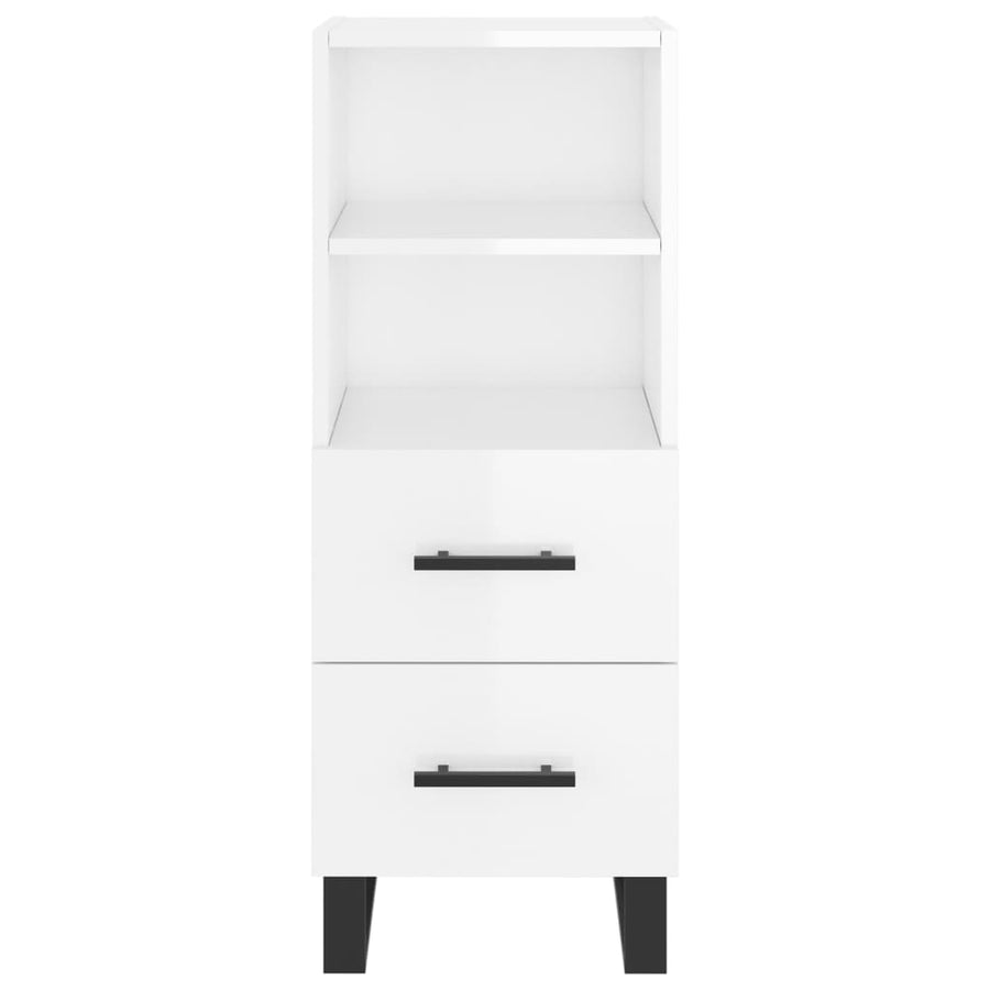 Dressoir 34,5X34X90 Cm Bewerkt Hout Hoogglans Wit