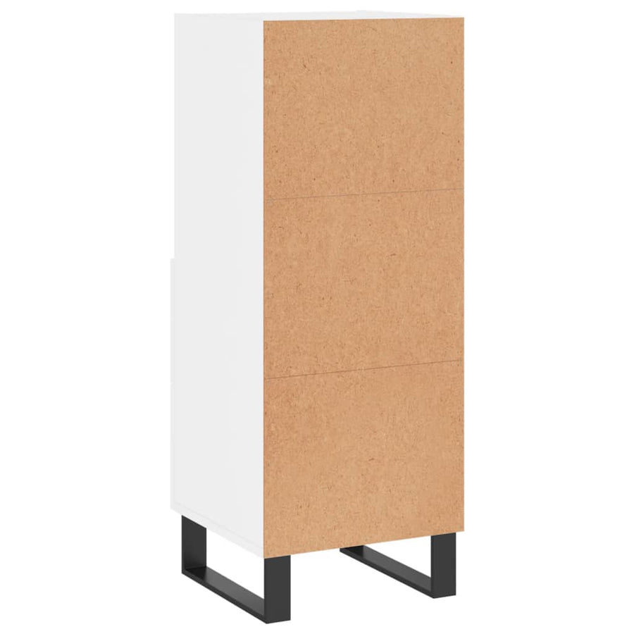 Dressoir 34,5X34X90 Cm Bewerkt Hout Hoogglans Wit