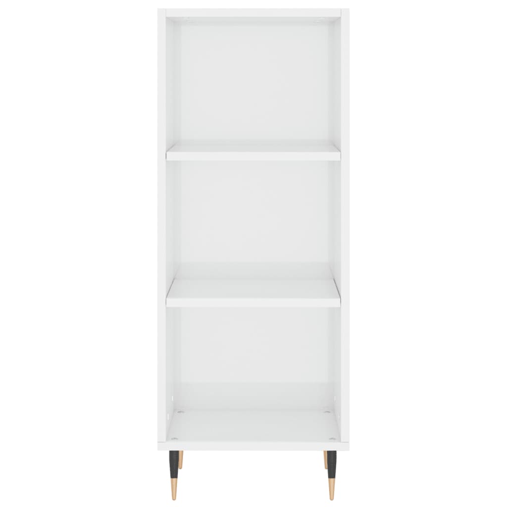Dressoir 34,5X32,5X90 Cm Bewerkt Hout Hoogglans Wit