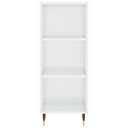 Dressoir 34,5X32,5X90 Cm Bewerkt Hout Hoogglans Wit