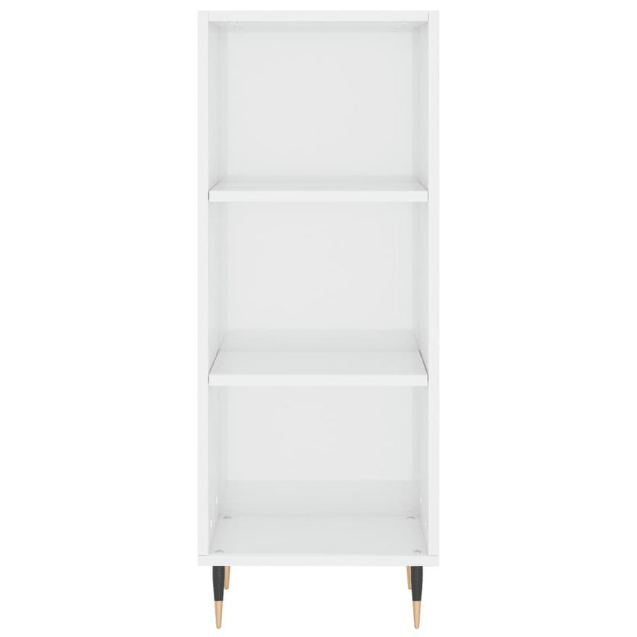 Dressoir 34,5X32,5X90 Cm Bewerkt Hout Hoogglans Wit