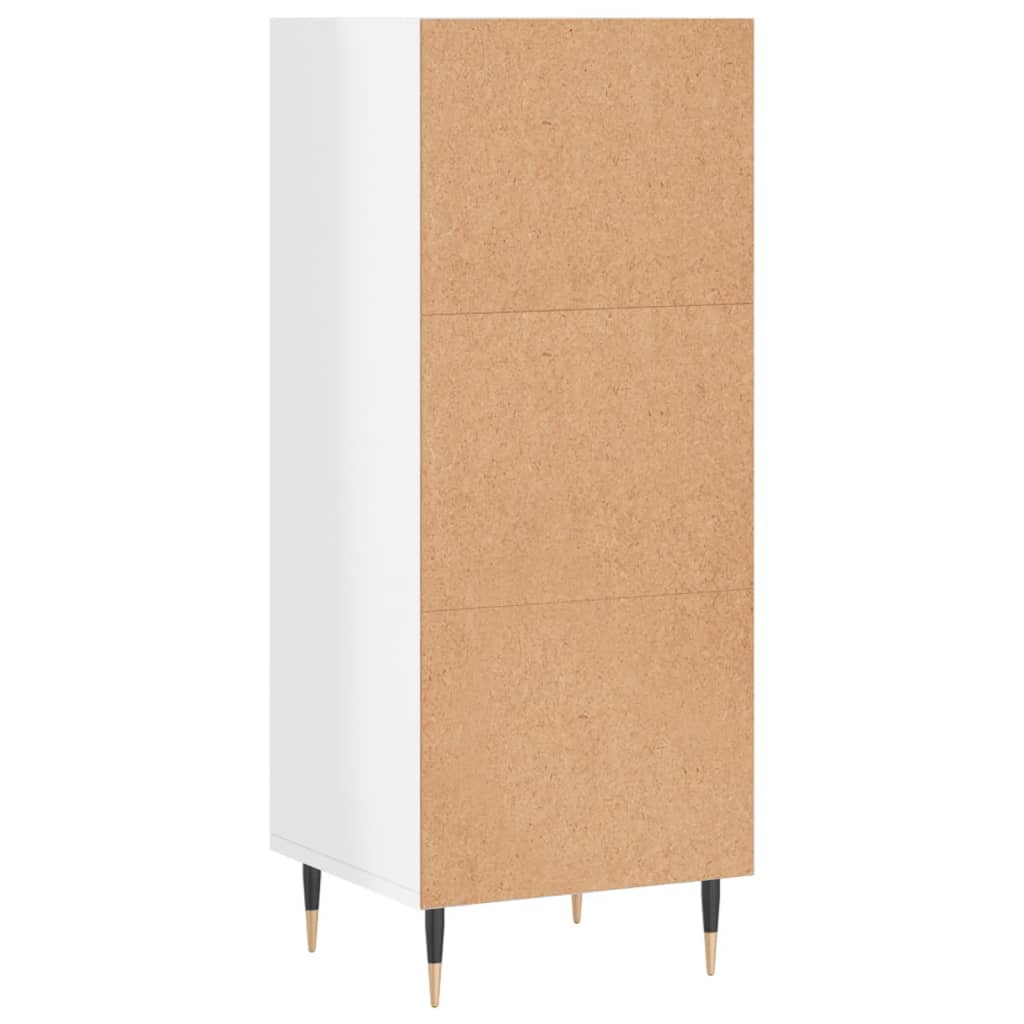 Dressoir 34,5X32,5X90 Cm Bewerkt Hout Hoogglans Wit