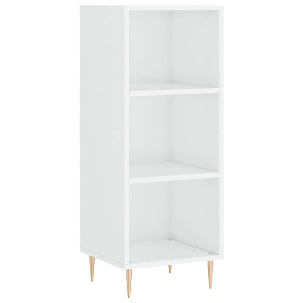 Dressoir 34,5X32,5X90 Cm Bewerkt Hout Hoogglans Wit