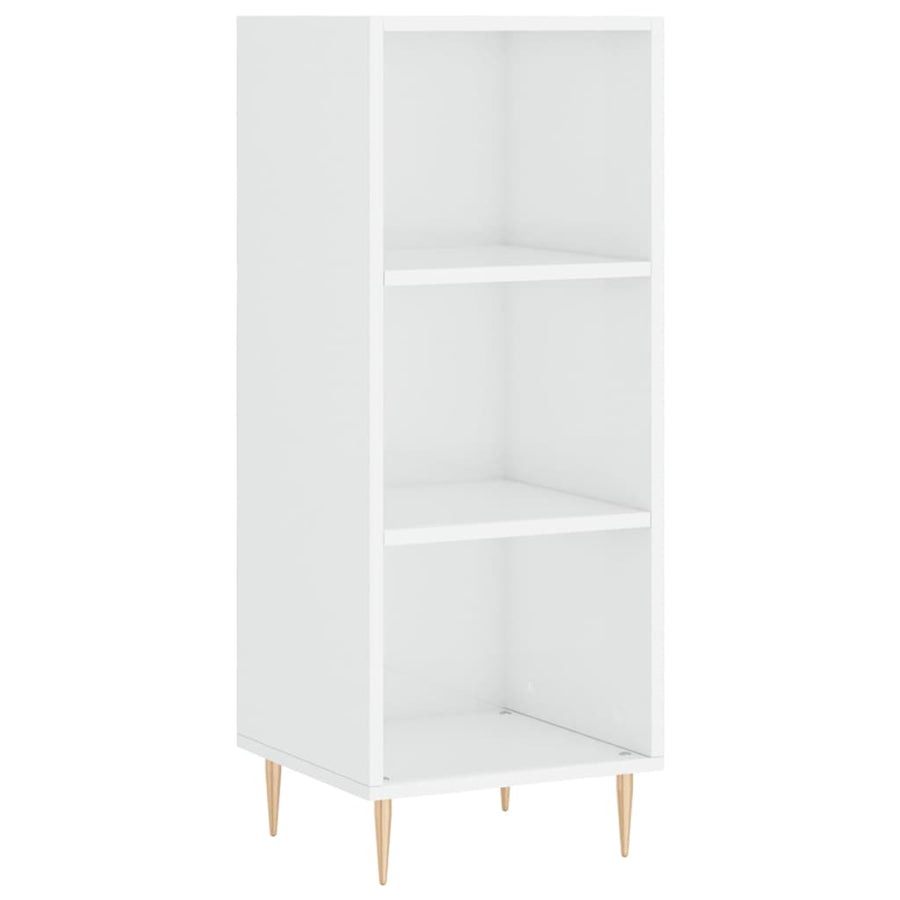 Dressoir 34,5X32,5X90 Cm Bewerkt Hout Hoogglans Wit