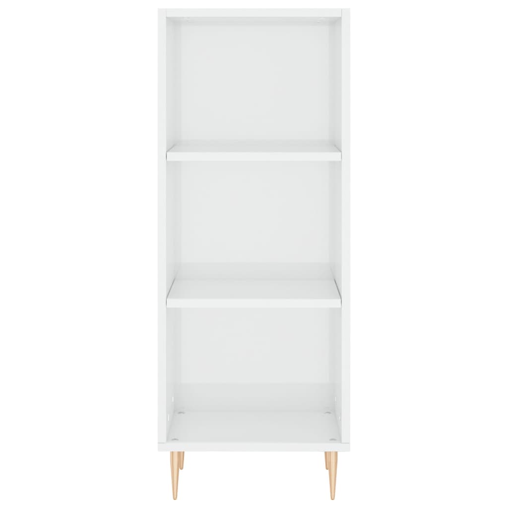 Dressoir 34,5X32,5X90 Cm Bewerkt Hout Hoogglans Wit