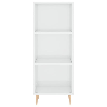 Dressoir 34,5X32,5X90 Cm Bewerkt Hout Hoogglans Wit