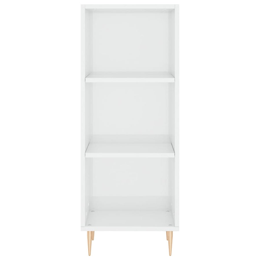 Dressoir 34,5X32,5X90 Cm Bewerkt Hout Hoogglans Wit