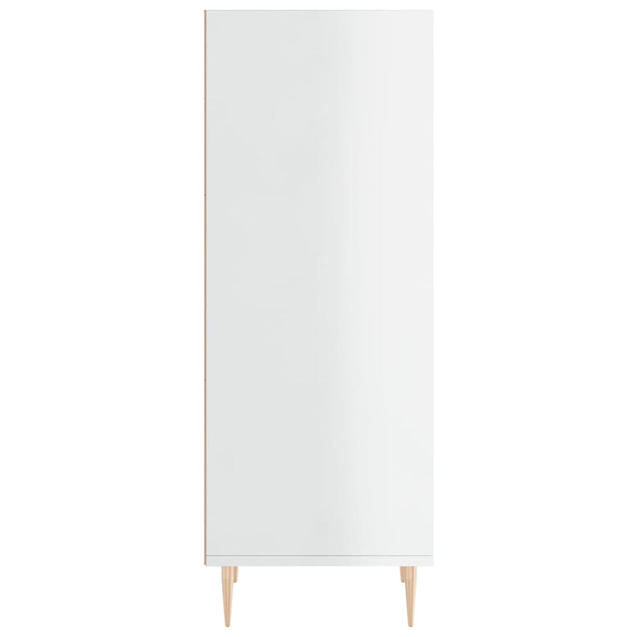 Dressoir 34,5X32,5X90 Cm Bewerkt Hout Hoogglans Wit