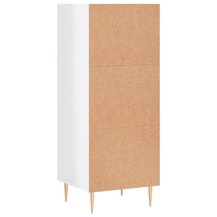 Dressoir 34,5X32,5X90 Cm Bewerkt Hout Hoogglans Wit