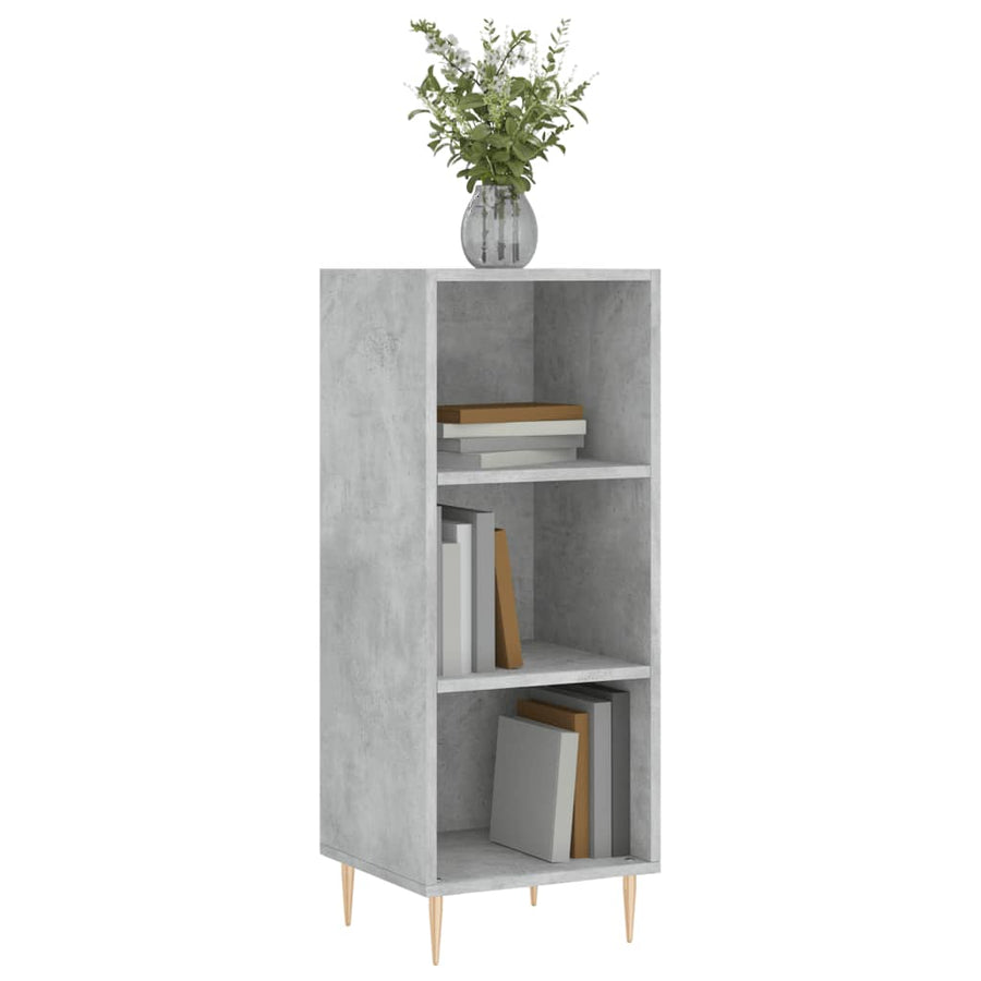 Dressoir 34,5X32,5X90 Cm Bewerkt Hout Betongrijs