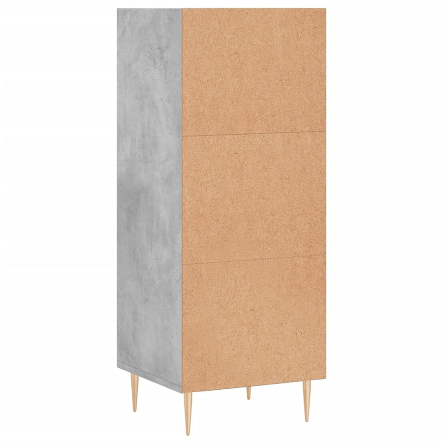 Dressoir 34,5X32,5X90 Cm Bewerkt Hout Betongrijs