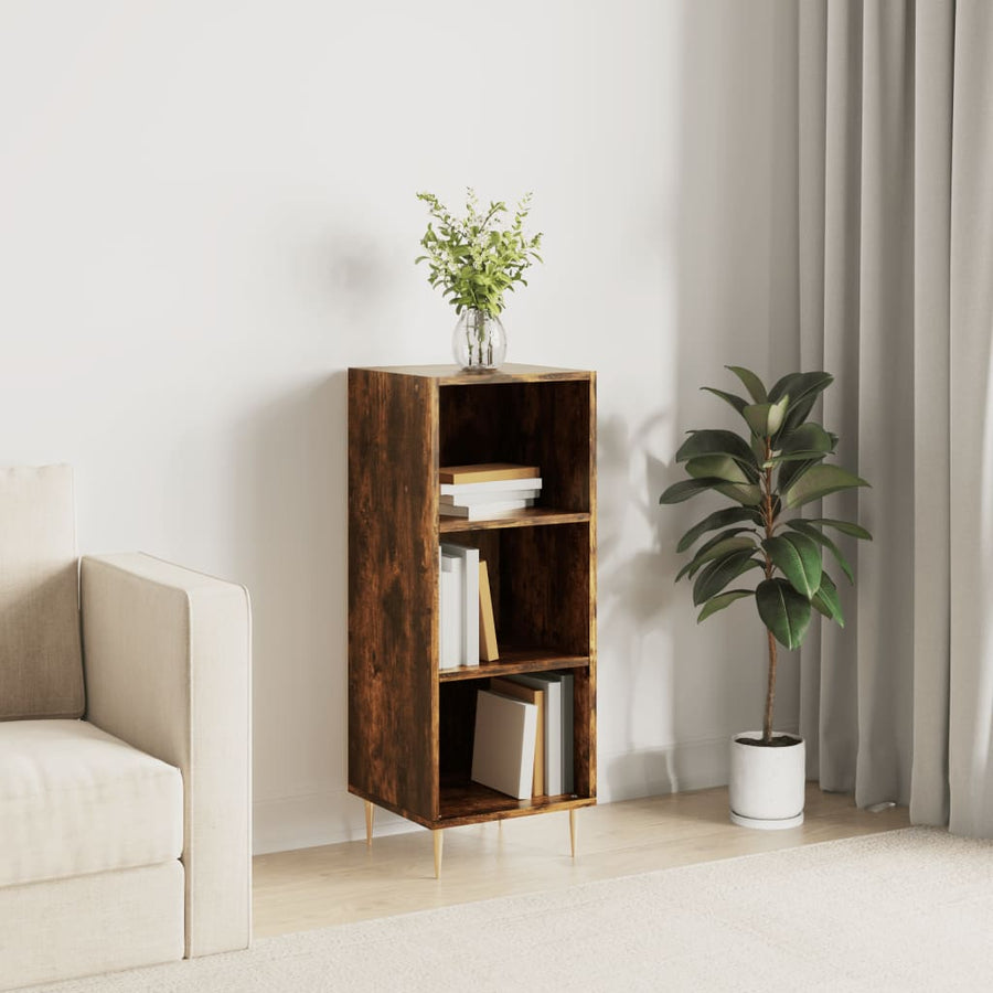 Dressoir 34,5X32,5X90 Cm Bewerkt Hout Gerookt Eikenkleurig