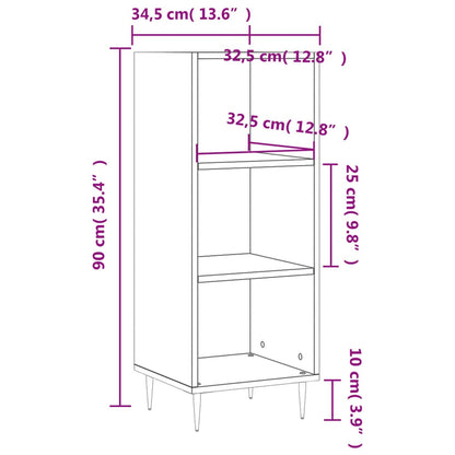 Dressoir 34,5X32,5X90 Cm Bewerkt Hout Grijs Sonoma Eikenkleurig