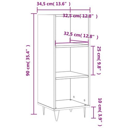 Dressoir 34,5X32,5X90 Cm Bewerkt Hout Zwart