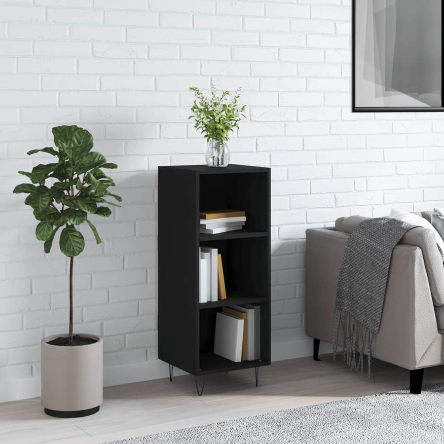 Dressoir 34,5X32,5X90 Cm Bewerkt Hout Zwart