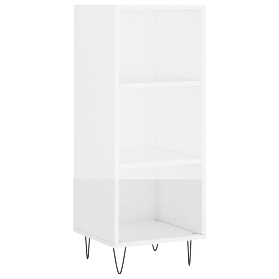 Dressoir 34,5X32,5X90 Cm Bewerkt Hout Hoogglans Wit