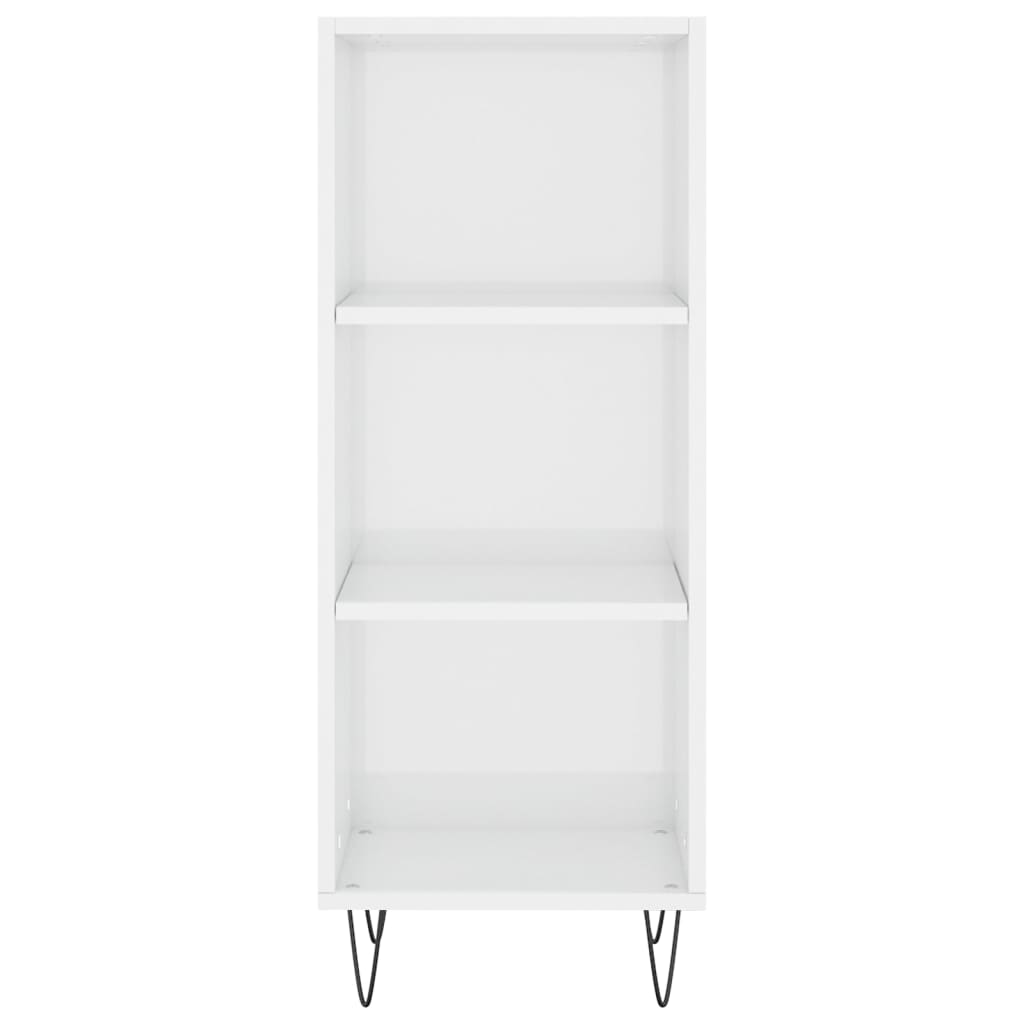 Dressoir 34,5X32,5X90 Cm Bewerkt Hout Hoogglans Wit