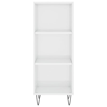 Dressoir 34,5X32,5X90 Cm Bewerkt Hout Hoogglans Wit