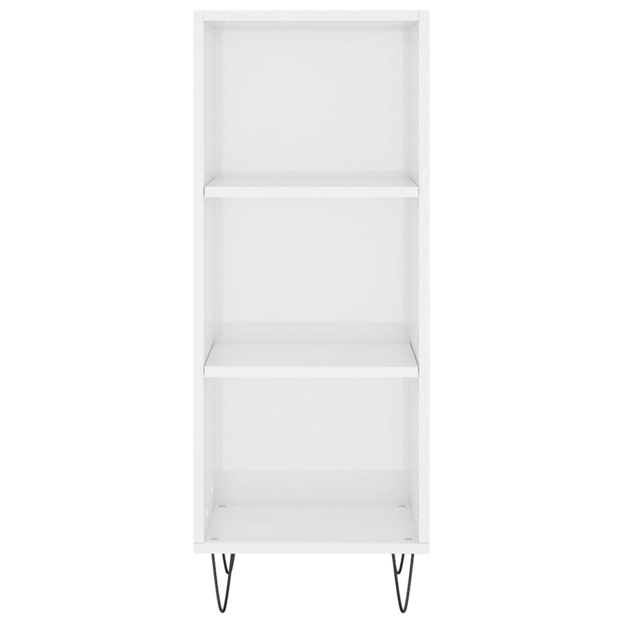 Dressoir 34,5X32,5X90 Cm Bewerkt Hout Hoogglans Wit